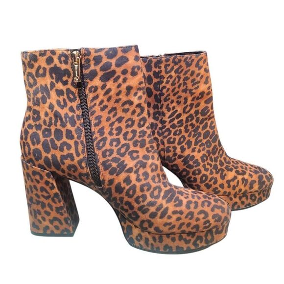 Jessica Simpson Womens Rexura Platform Faux   Suede Leopard Print Ankle Booties - Picture 2 of 10